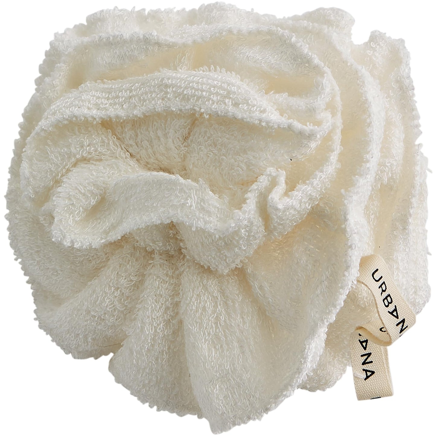 Urbana Spa Prive Bamboo Pouf, Natural & Reusable Creates Rich Lather Gentle Exfoliation