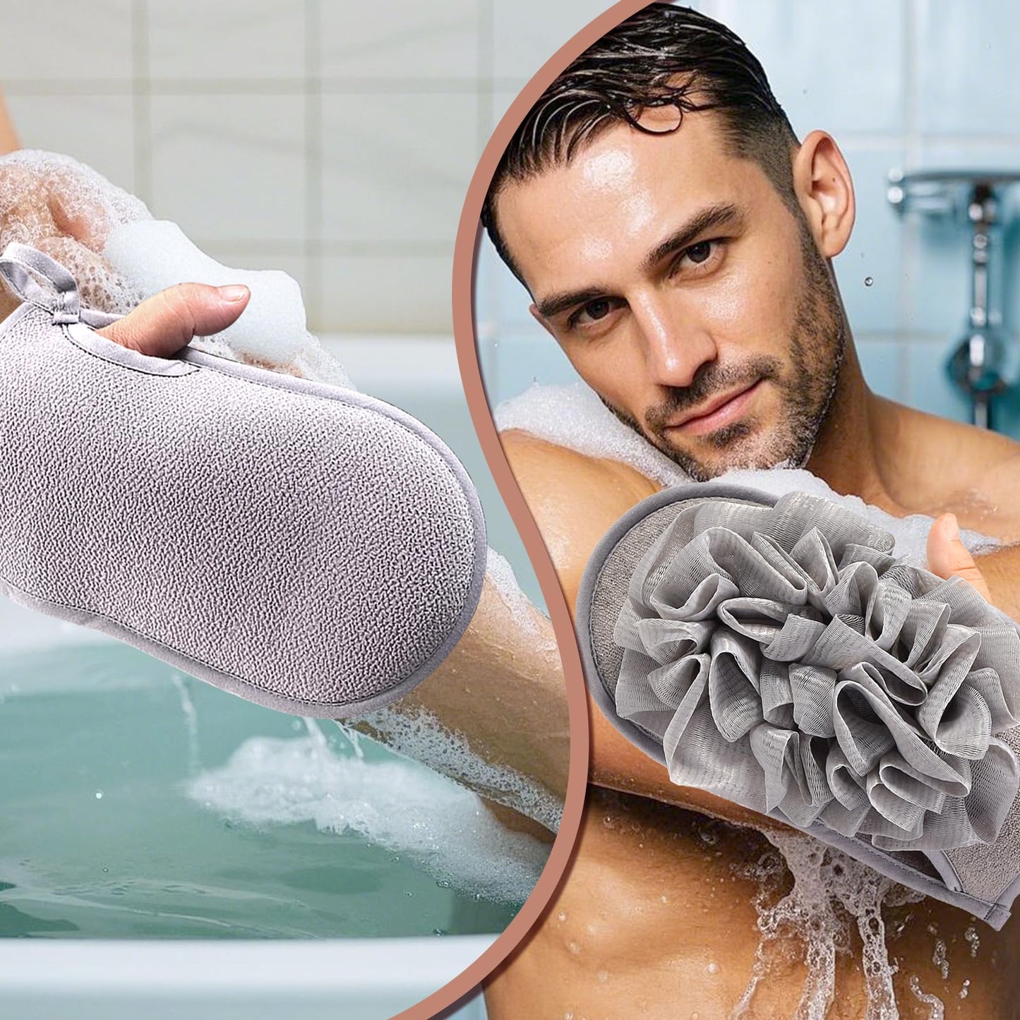【Extra Large】 2 Packs Bath Sponge, Sponge Loofah Body Scrubber, Shower Pouf Cleaning Loofah Sponge, Shower Use Sponge for Body Wash Bathroom, More Suitable for Men & Large-Handed Individuals