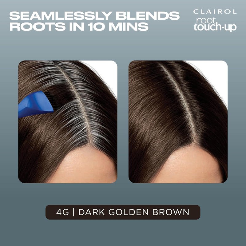Clairol Root Touch-Up Permanent Hair Dye - 100% Gray Coverage, Dark Golden Brown | Easy Brush Application