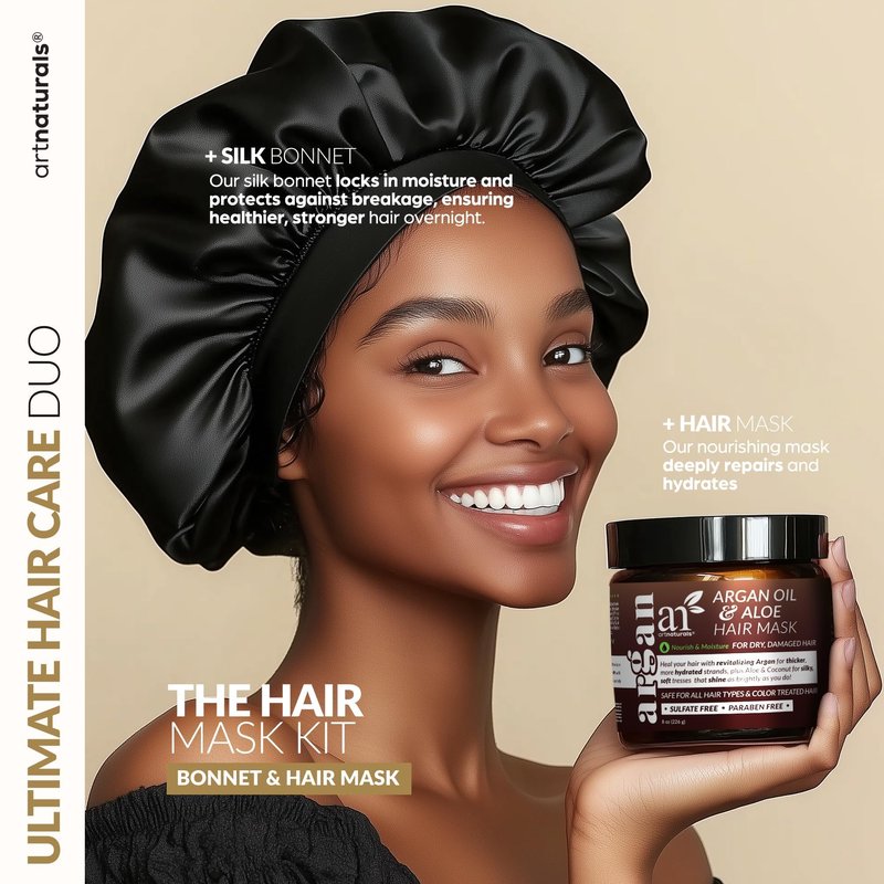 Artnaturals Hair Mask for Dry, Damaged Hair - Deep Conditioning Treatment – Argan Oil & Jojoba Treatment – Repair Mask for Curly, Frizzy Color-Treated Hair, For Hydrating Growth Repair Moisturizing