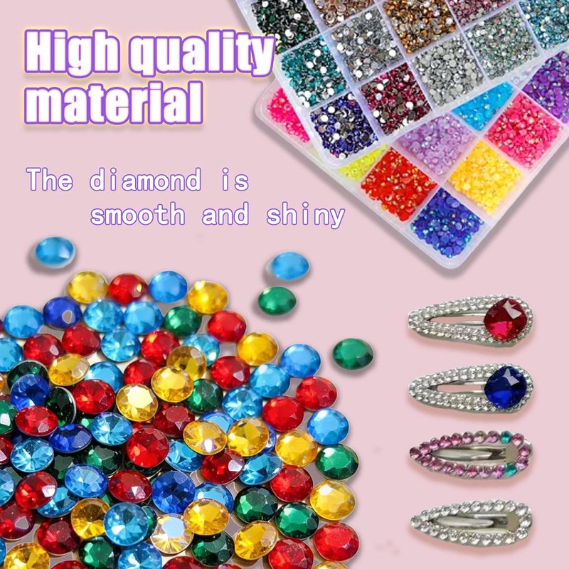 Skiennix 3mm Resin Jelly Rhinestones - 32,000 Pcs Flatback Gems for Bedazzling | Nail Art & Makeup Kit