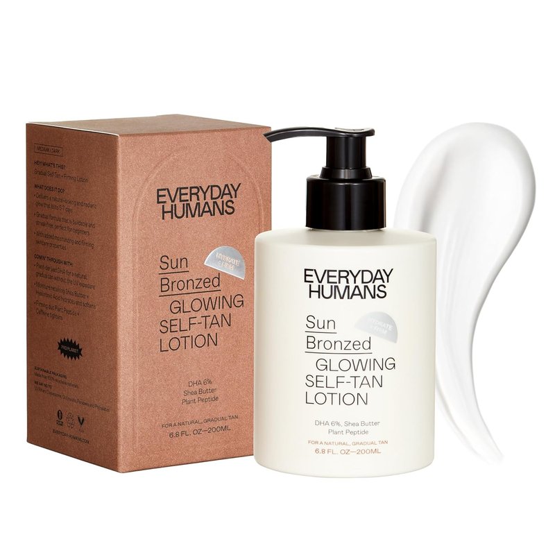 Everyday Humans Sun Bronzed Gradual Self Tanning Lotion - Moisturizing & Firming 6.8 fl. oz | Streak-Free Formula with Peptides, Vetiver & Santal