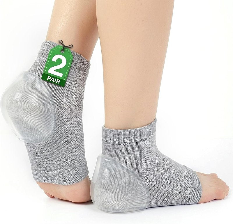 Moisturizing Gel Heel Socks - Cracked Heels Treatment for Men & Women | Toeless Design for Pain Relief