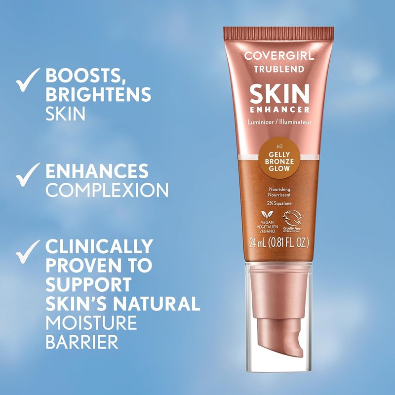 CoverGirl TruBlend Skin Enhancer - Bronze Glow Luminizer for All Skin Tones | Vegan, Water-Based, 0.81oz