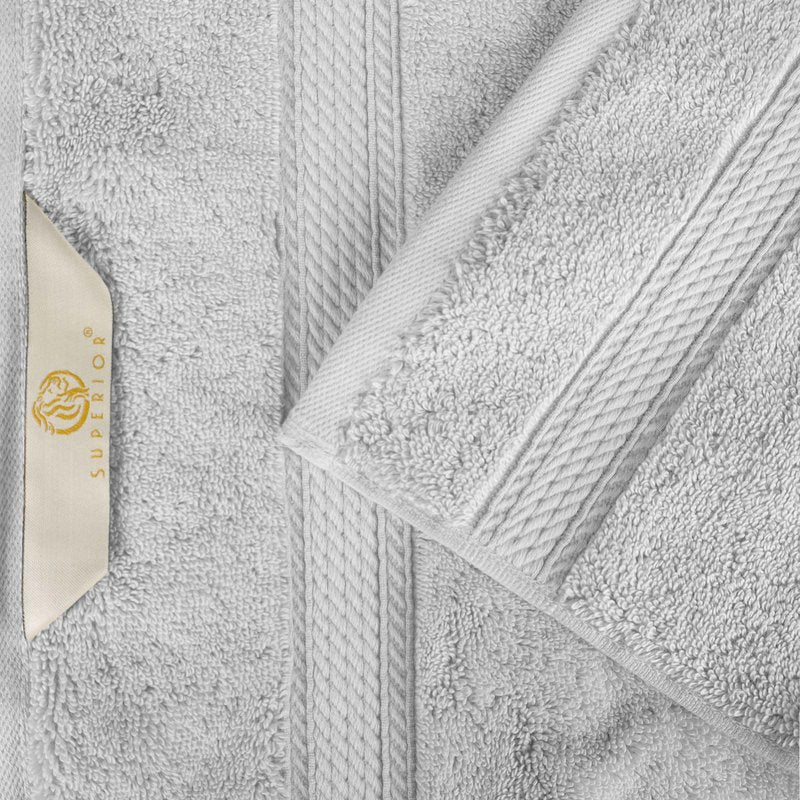 SUPERIOR Egyptian Cotton Pile Heavyweight Bath Sheet, 2 Piece Set, Silver