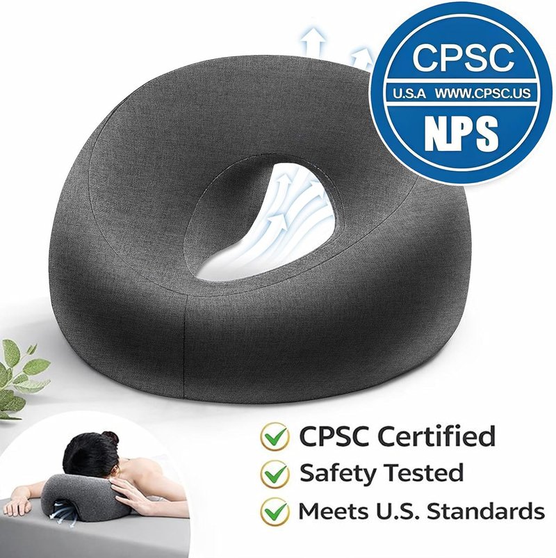 Face Down Pillow for Massage Table,Massage Headrest for Bed,Stomach Sleeping,BBL Pillow After Surgery,Post-Eye Surgery Recovery,Tanning Pillow with Removable Cover