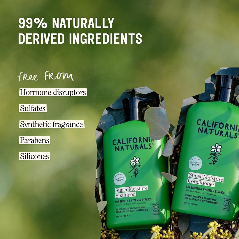 California Naturals Eucalyptus Breeze Shampoo & Conditioner Set - Hydrating Care for Dry, Damaged Hair | 20 oz, Vegan & Cruelty-Free
