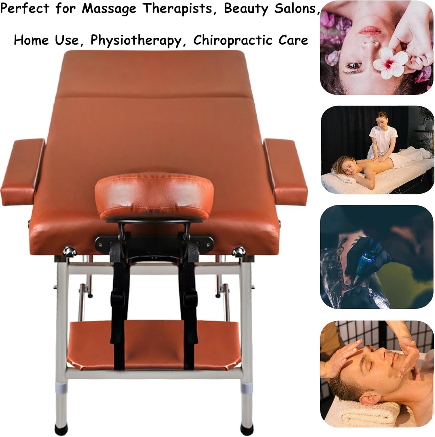 Skiennix Portable Massage Table - Foldable Spa Bed for Estheticians | 24" Wide, Adjustable Height