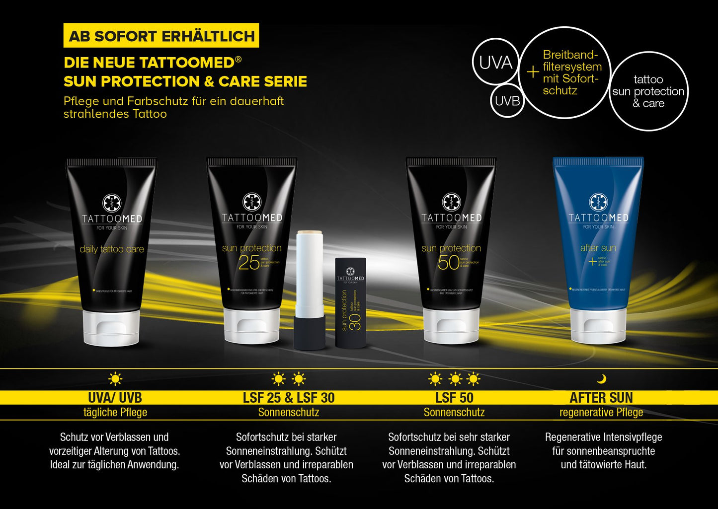 TattooMed Sun Protection SPF50 100ml - tattoo sun protection, color protection, tattoo care & cream by TattooMed