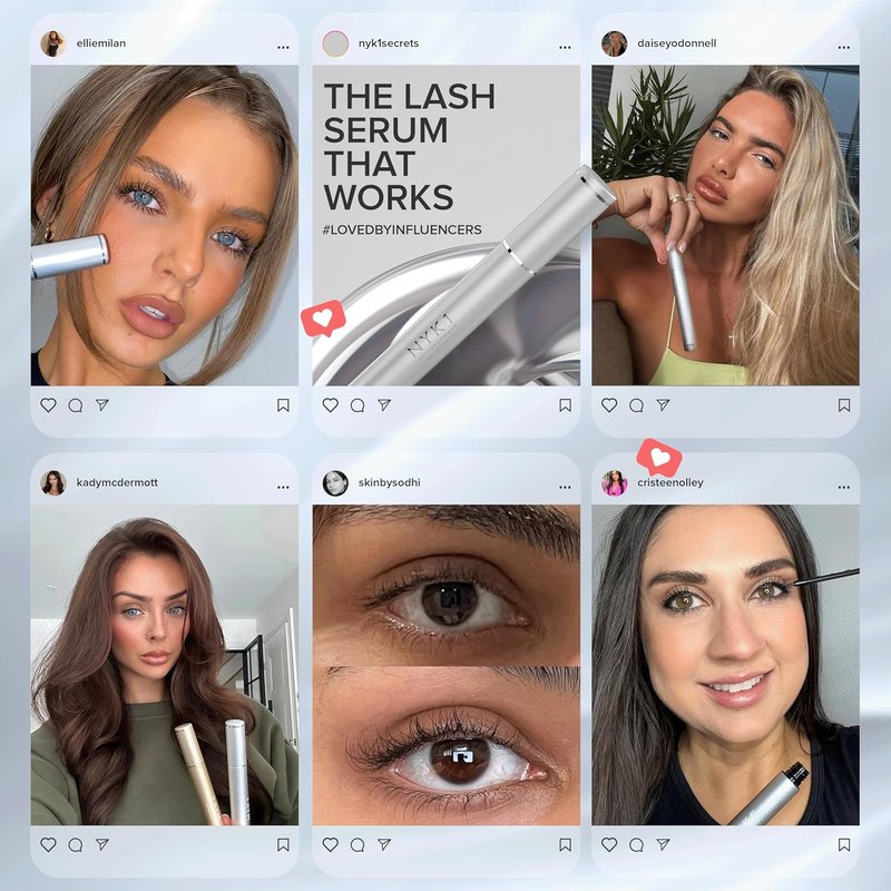 NYK1 Lash Serum - Concentrated Formula for Longer, Thicker Eyelashes | XL 8ml Size, Easy Application