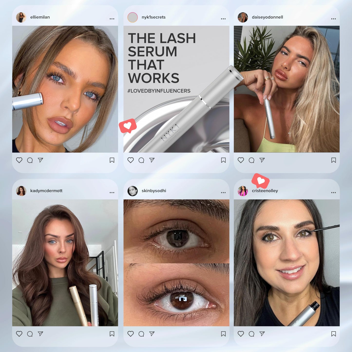 NYK1 CONCENTRATED Lash Serum For Eyelash Growth (XL - 8ml) LashForce Eyelash Serum To Grow Lashes Longer And Thicker - Eye Lash Enhancing Formula With Easy Application And Long Lasting Results