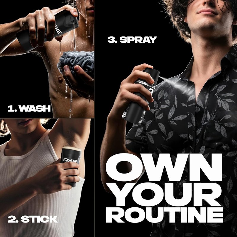 Axe Body Spray - Black 48-Hour Fresh Scent | Aluminum-Free, 2.9 oz (4 Pack)