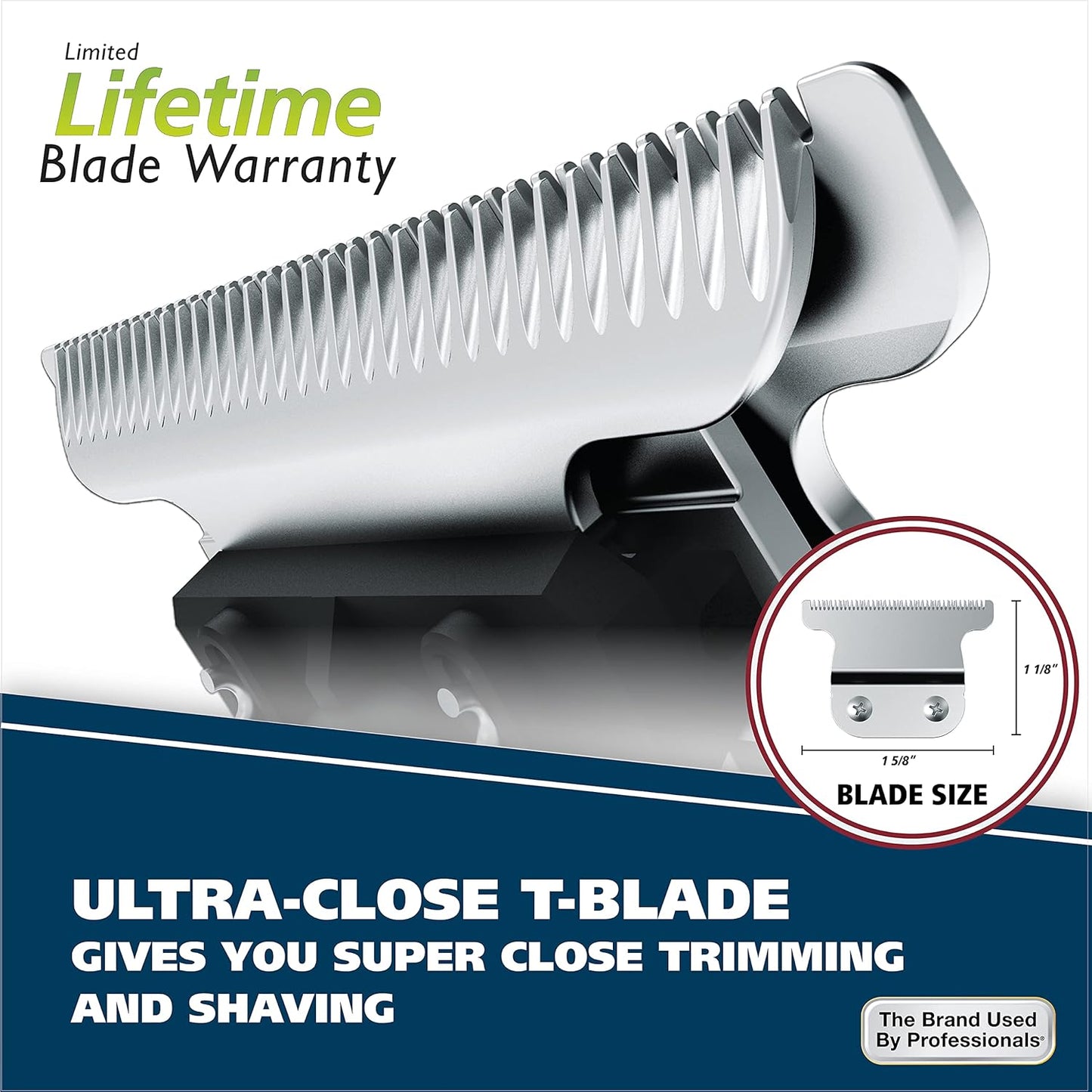 Wahl Aqua Blade® Rechargeable Wet/Dry Beard Trimmer - Lithium-Ion, Interchangeable Heads for Hair & Body Grooming | Model 9899-100