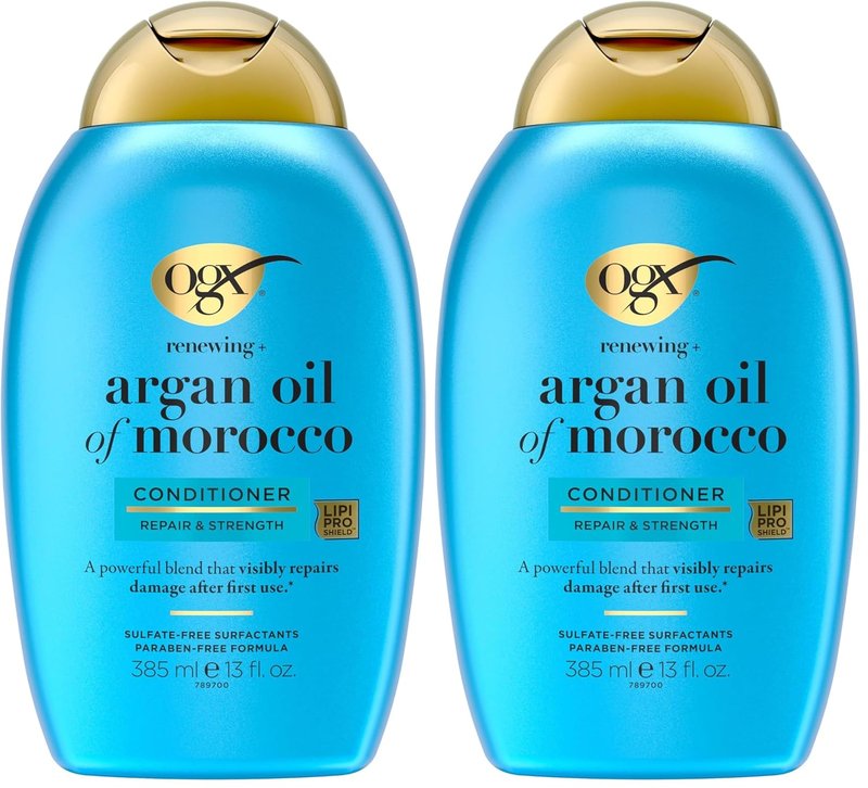 OGX Renewing Argan Oil of Morocco Conditioner - Strengthen & Repair Dry Hair | Paraben-Free, 13 fl. oz (Pack of 2)