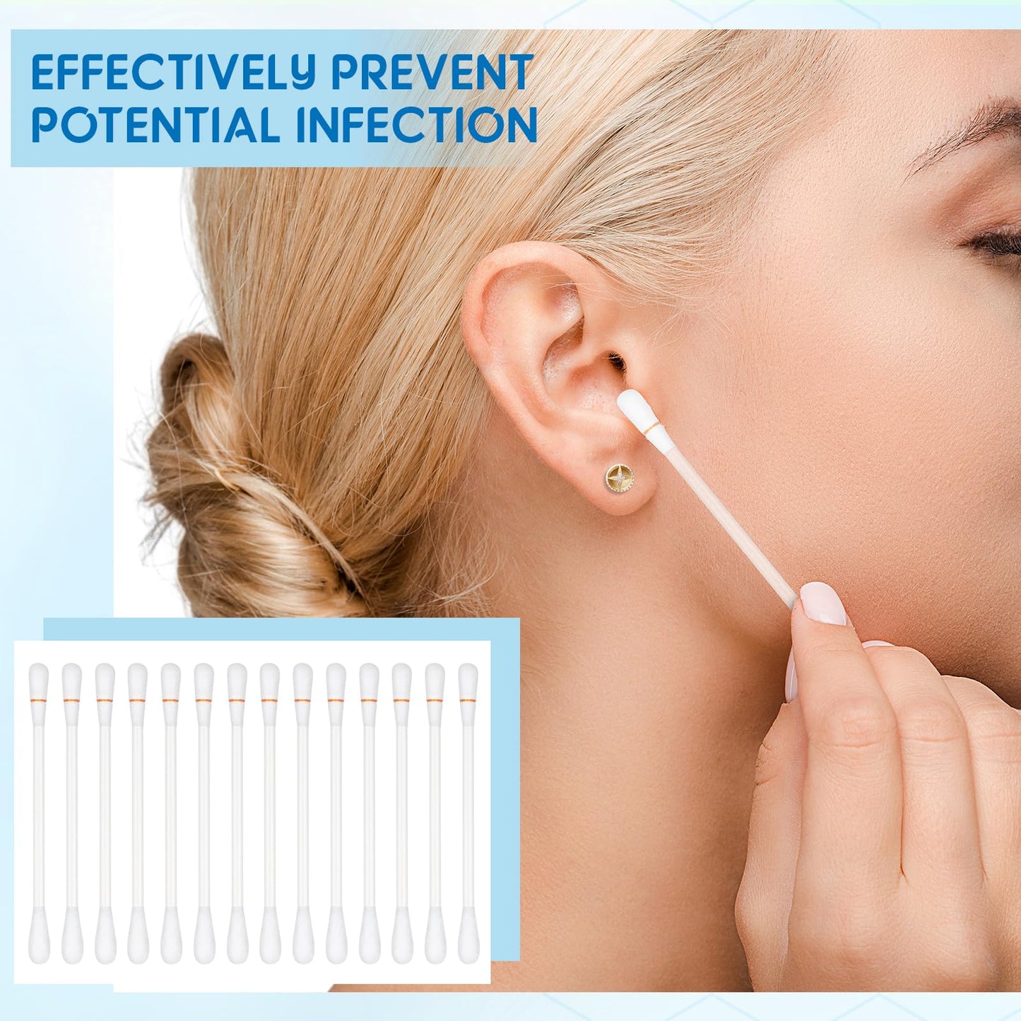 Hoolerry 200 Pcs Piercing Aftercare Swabs Disposable Individually Packaged Saline Solution Swabs for Hole Cleaner, Keloid Bump Removal, Nose Piercing Bump