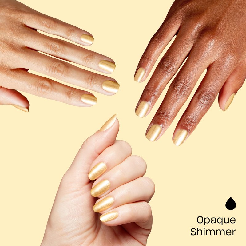 OPI RapiDry Winter Gets the Gold | Opaque Bright Warm Yellow Gold Shimmer Quick Dry Nail Polish | Vegan, Smudge Proof, Fast Drying | Snow Time to Waste | Holiday 2025