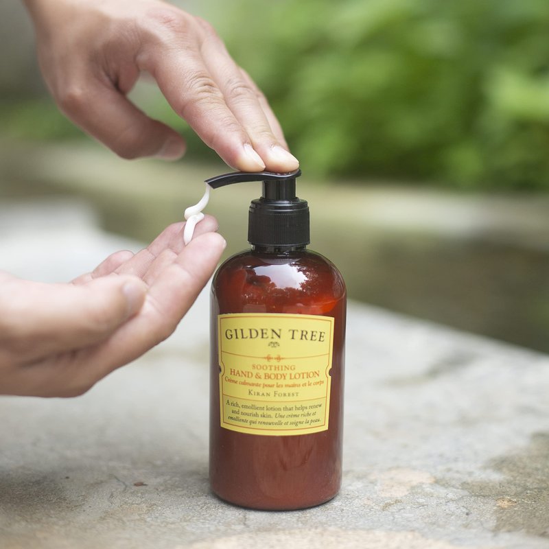 GILDEN TREE Soothing Hand & Body Lotion with Organic Aloe Vera and Shea Butter, 8 ounce pump, Heals Dry Skin and Softens Rough, Bumpy, Flaky Dead Skin on Hands, Arms, Legs, Feet, Face, Body