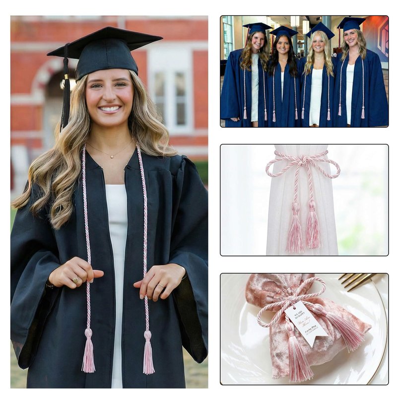 GraduationMall Graduation Honor Cord 68" PinkWhite