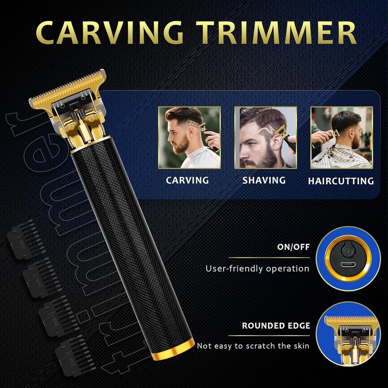 Skiennix Hair Clippers for Men - 4-Piece Cordless Grooming Kit with LED Display & Accessories