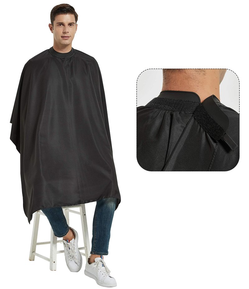 Salon Hair Cutting Cape with Soft Silicon Neck Collar, Professional Anti-static Barber Cape