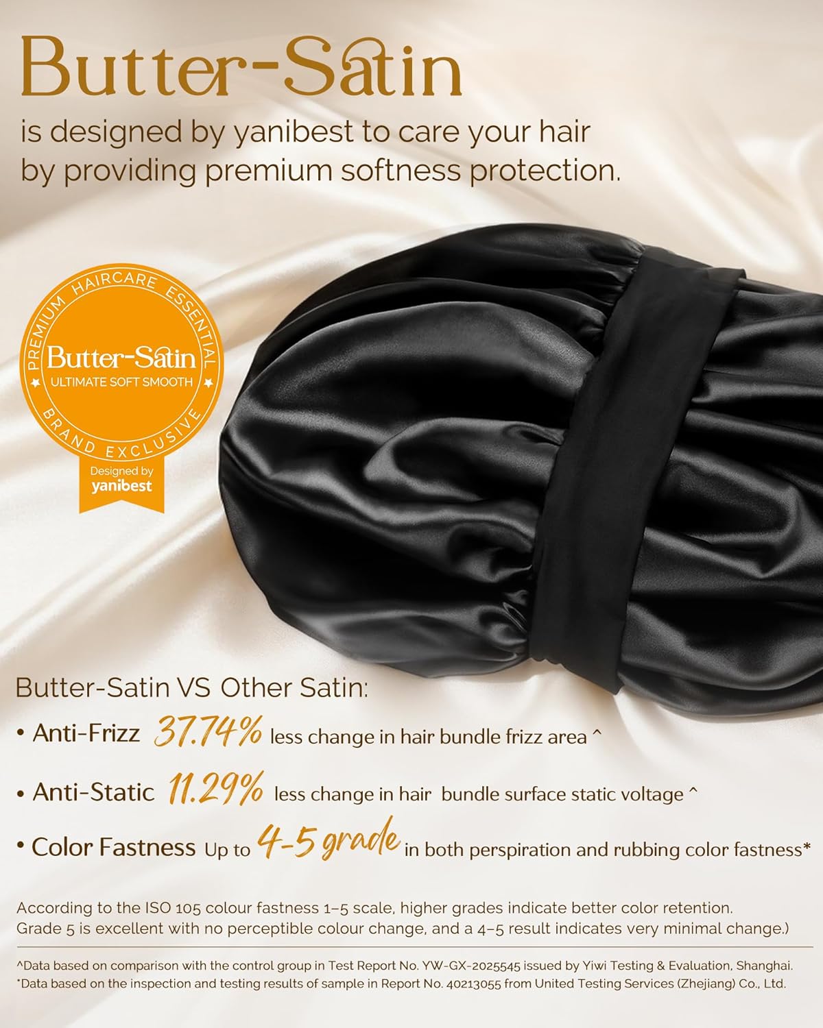 YANIBEST Silk Bonnet for Sleeping Women, Double Layer Hair Satin Bonnets with Elastic Band, Sleep Cap Curly Natural Hair