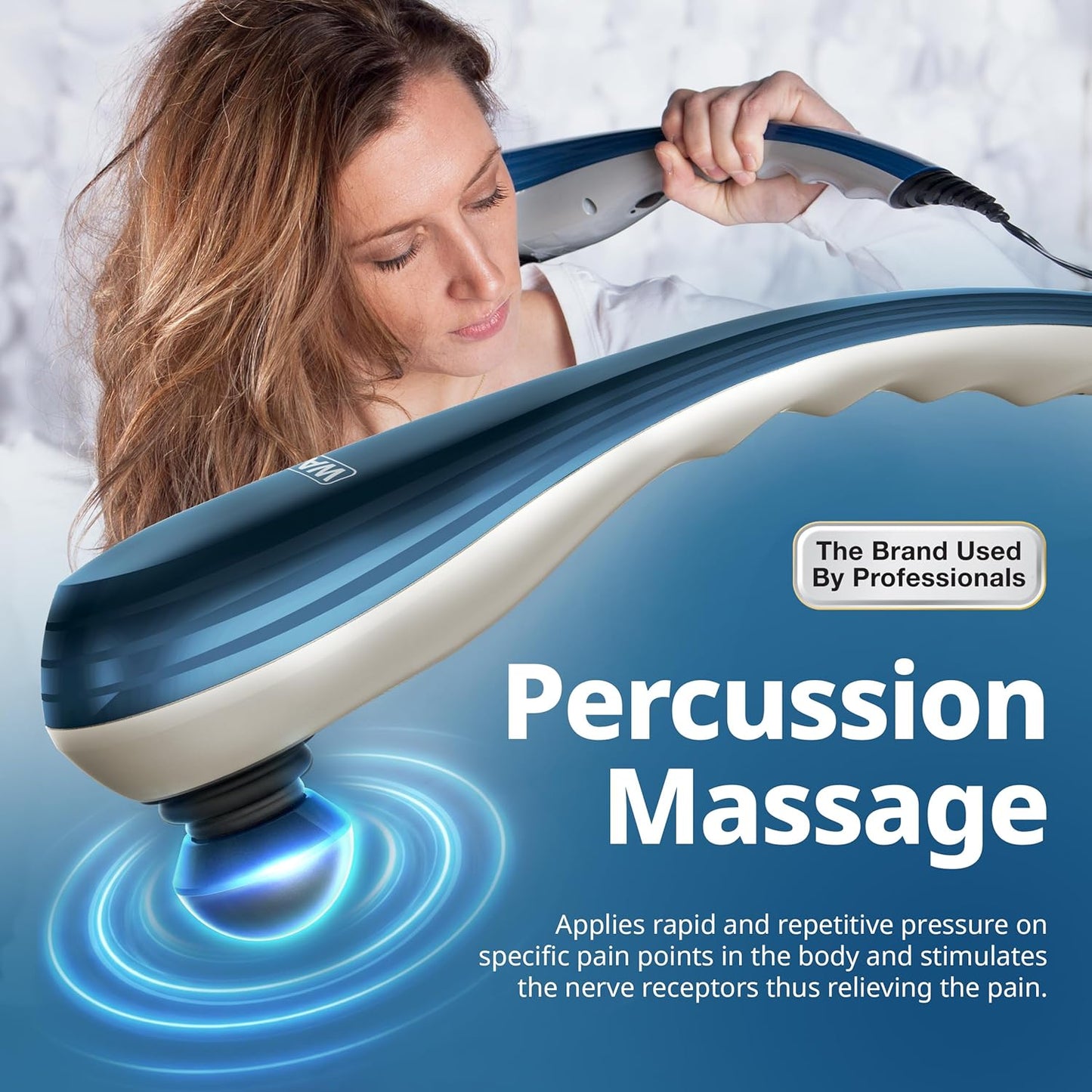 Wahl Deep Tissue Percussion Massager - Corded Handheld Therapy for Back, Neck & Muscle Pain Relief | Model 4290-300