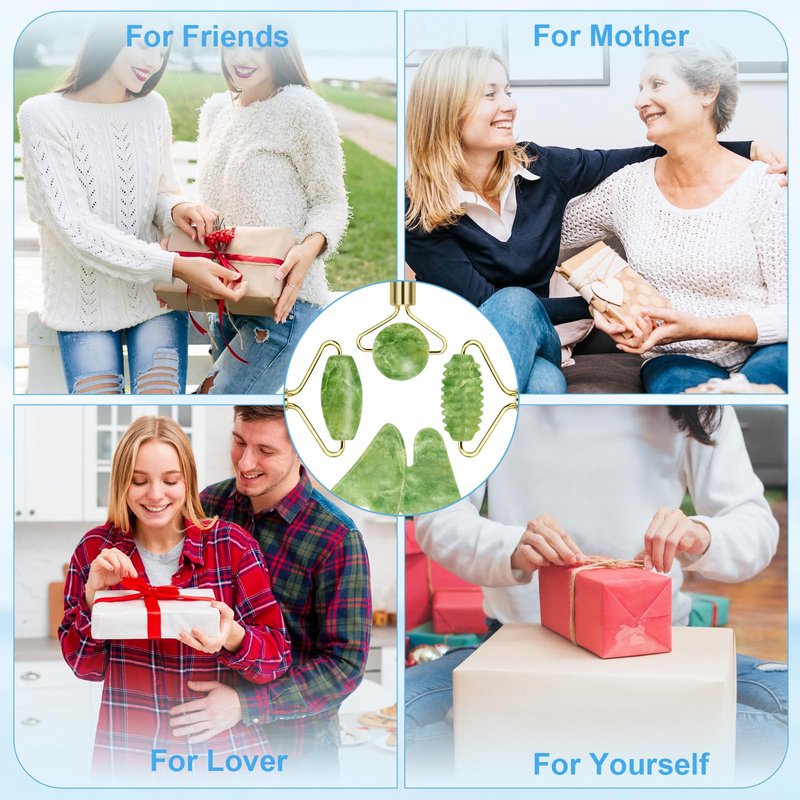 Sbnnfikeb Gua Sha Facial Tools, Guasha Tool for Face, Jade Face Roller,Self Care Gift for Women and Men