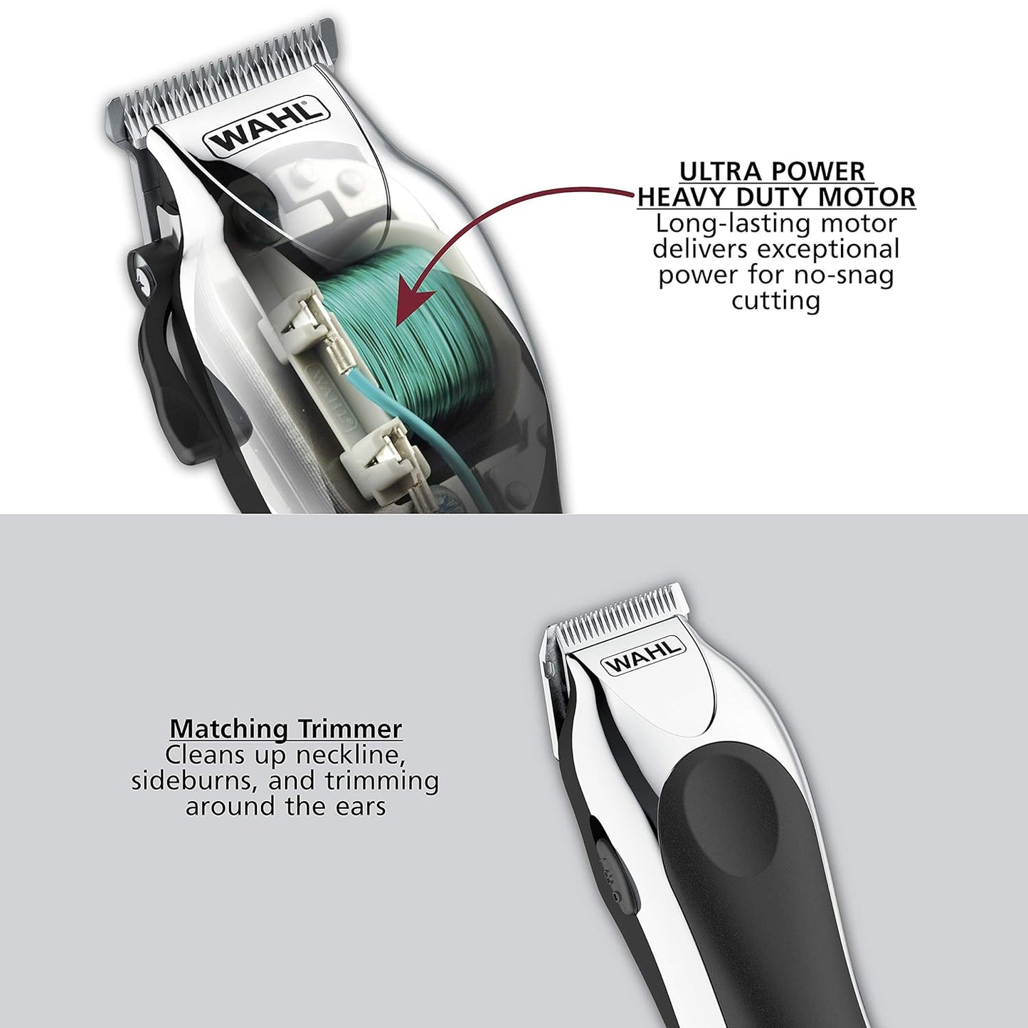 Wahl Clipper Deluxe Corded Chrome Pro Hair Cutting Kit | Includes Clipper, Trimmer & Shears