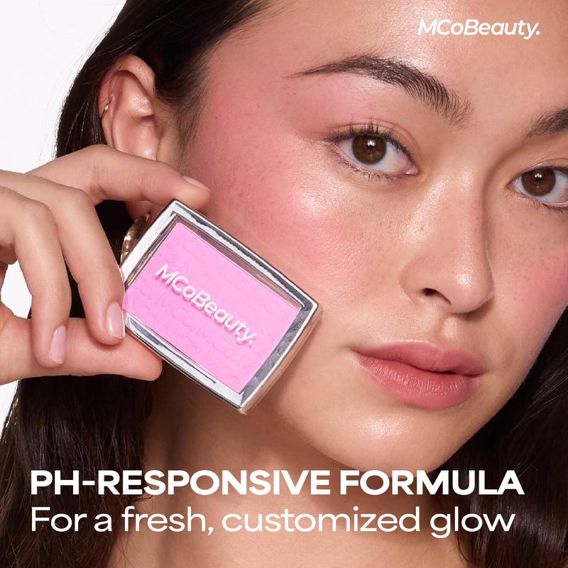 MCoBeauty Glow Up pH Powder Blush - Vivi Pink - Color Activated Soft Matte Blusher for Cheeks - Blendable, Buildable & Long Wearing Face Makeup - Natural Finish - Vegan & Cruelty Free