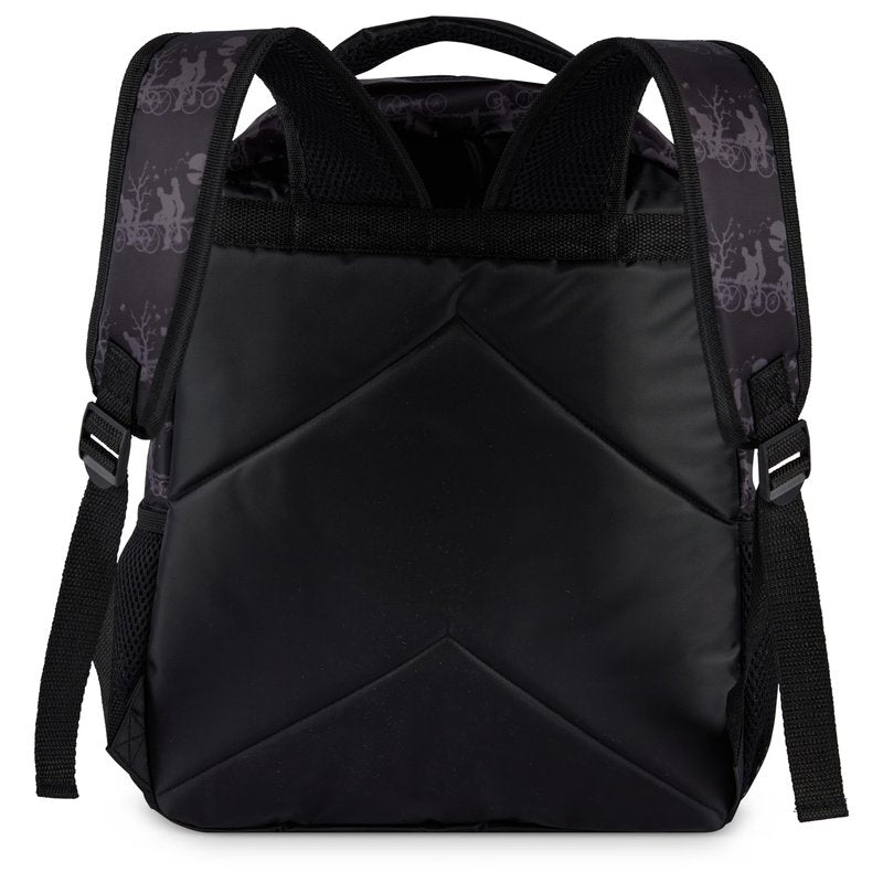 AI ACCESSORY INNOVATIONS Stranger Things Backpack with Character Graphic Pattern, Black, 16x12x5 Inches, Polyester, 3 Pockets, Water Repellent, Adjustable Straps, Padded Back