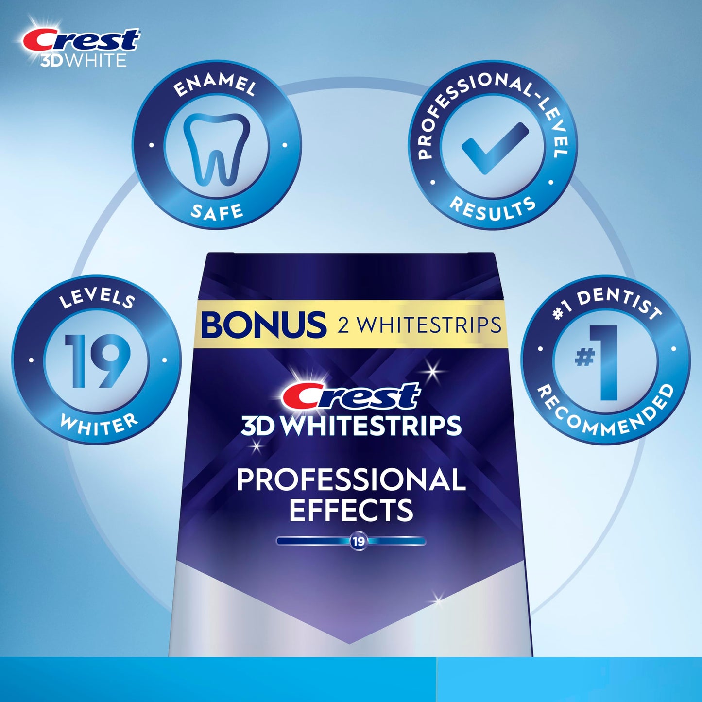 Crest 3D Whitestrips Professional Effects – Teeth Whitening Kit, 22 Treatments (20 + 2 Bonus), Each with 1 Upper/1Lower, 44 Strips – Crest 3DWhite Teeth Whitening Strips (Pack of 8)