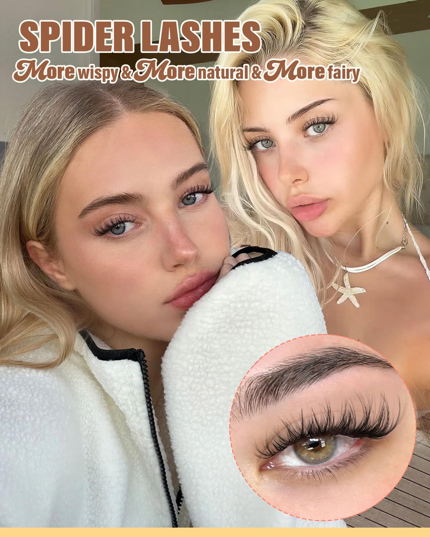 Spider Lashes Clusters Invisible Band Natural Eyelash Clusters CD-Curly Breeze Cluster Eyelash Extensions Spider Lash Clusters Wispy Cluster Lashes Natural Individual Lashes 10-16MM by Zegaine