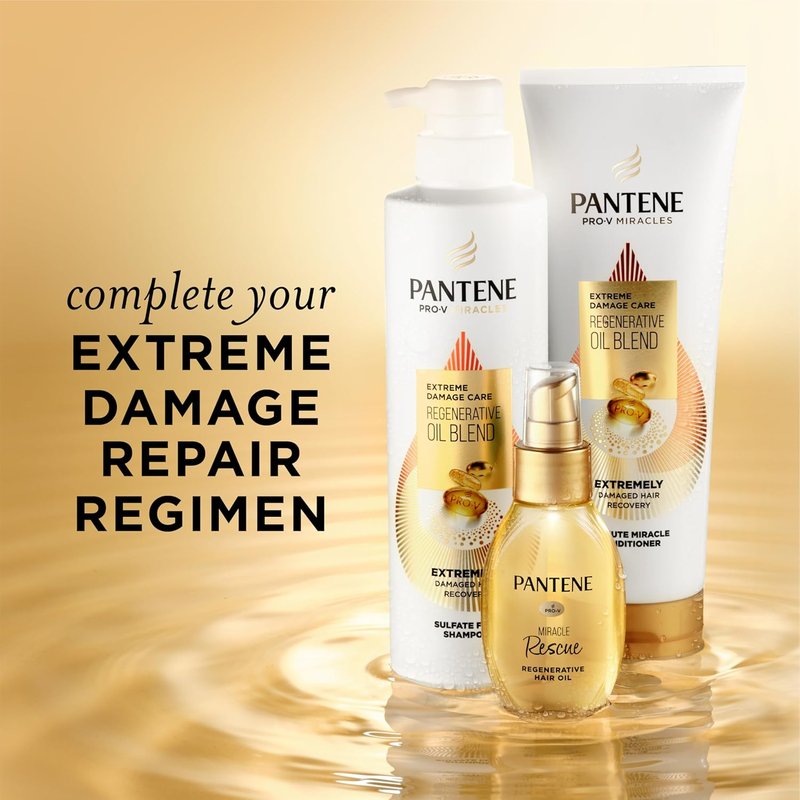 Pantene Pro-V Miracles Shampoo - Sulfate-Free Regenerative Oil Blend for Dry, Damaged Hair | 13.5 Fl Oz