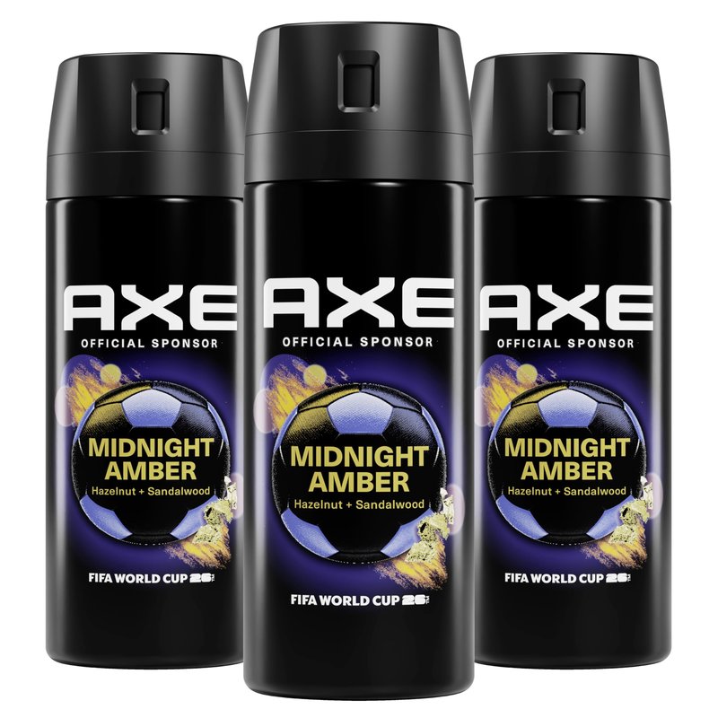AXE Fine Fragrance Collection Body Spray 3 Count Midnight Amber 72 Hour Freshness Aluminum Free 2.9 oz