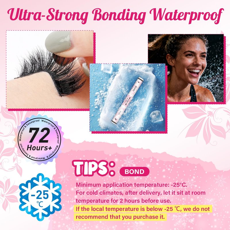 PROLASHBEAUTY Lash Cluster Glue Clear Lash Glue Lash Bond and Seal for Eyelash Clusters 2-3S Fast Drying Waterproof Strong Hold 72H+ Eyelash Glue (10ml, Clear Bond & Clear Seal)