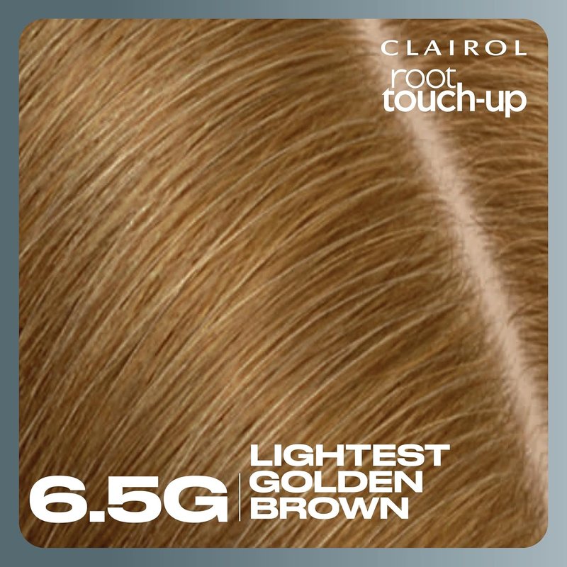 Clairol Root Touch-Up Permanent Hair Dye - 6.5G Lightest Golden Brown | 100% Gray Coverage, Easy Brush Application | Pack of 2