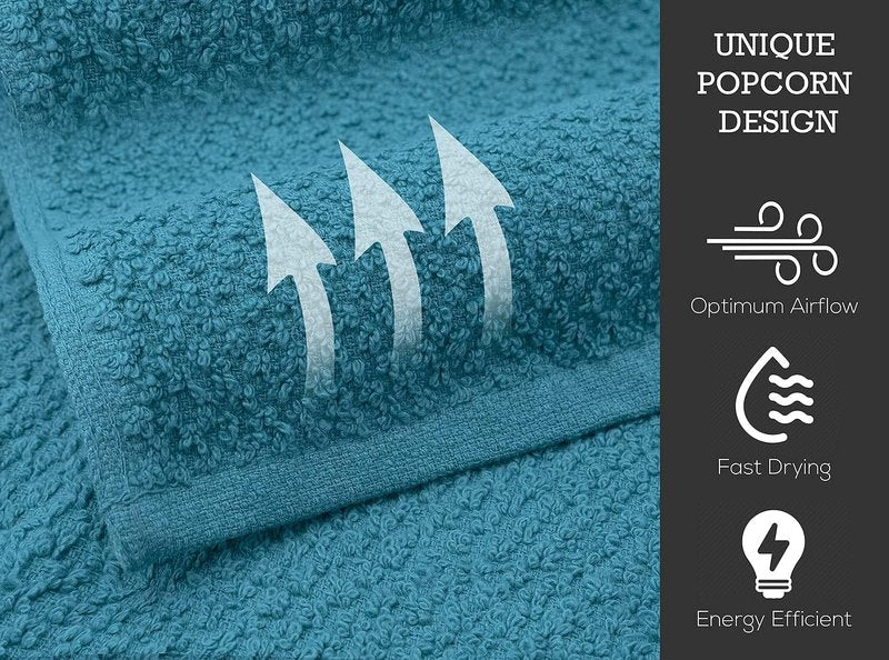 Skiennix Cotton Washcloths - Highly Absorbent 12x12 Inches | 16 Pack Multi-Color Lightweight Face & Body Towels
