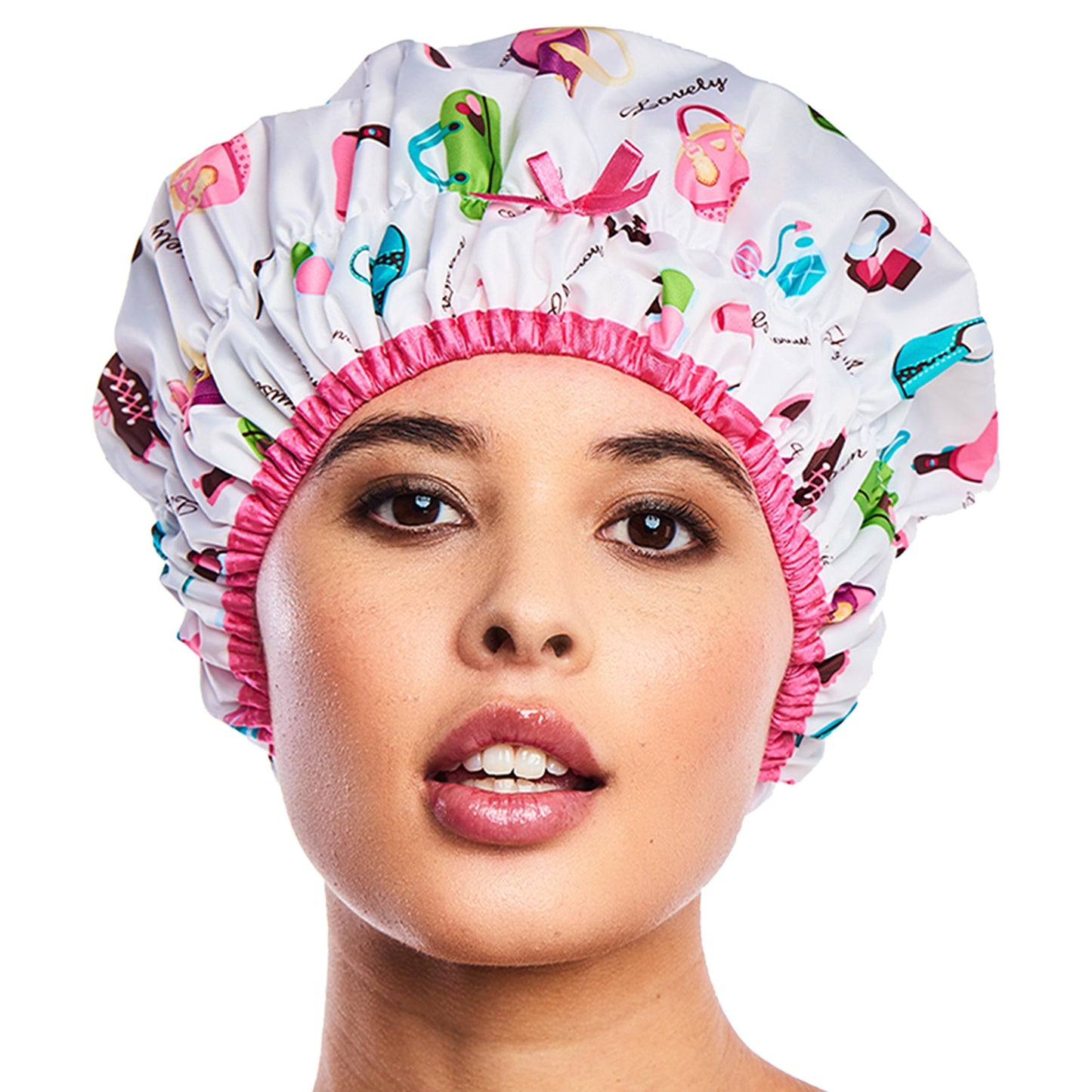 Reusable Shower & Bath Cap, Lined, Oversized Waterproof Shower Caps Large Designed for all Hair Lengths with Lining & Elastic Band Stretch Hem Hair Hat - Fashionista Diva