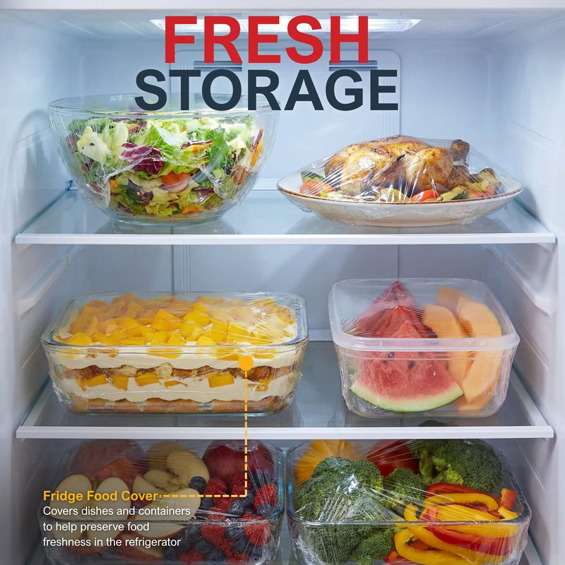PAMI 12'' x 2000 FT PVC Cling Wrap, Heavy Duty Plastic Food Wrap with Slide Cutter, Clear Stretch Film, Strong Cling, Food Safe, for Commercial & Home Kitchen Use