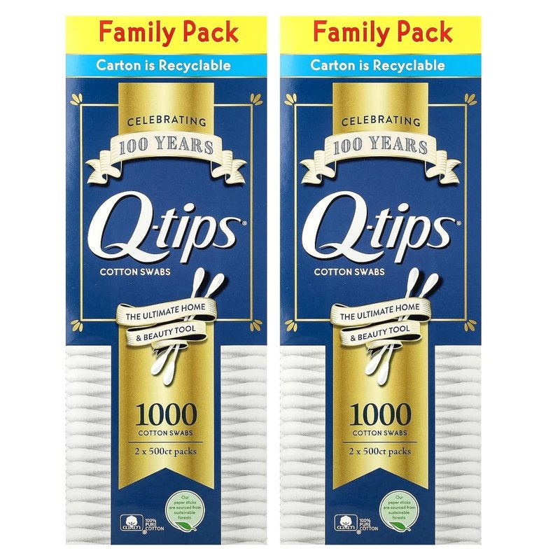 Cotton Swabs - Family Pack of 1000 Q-Tips | Soft & Durable for All Uses