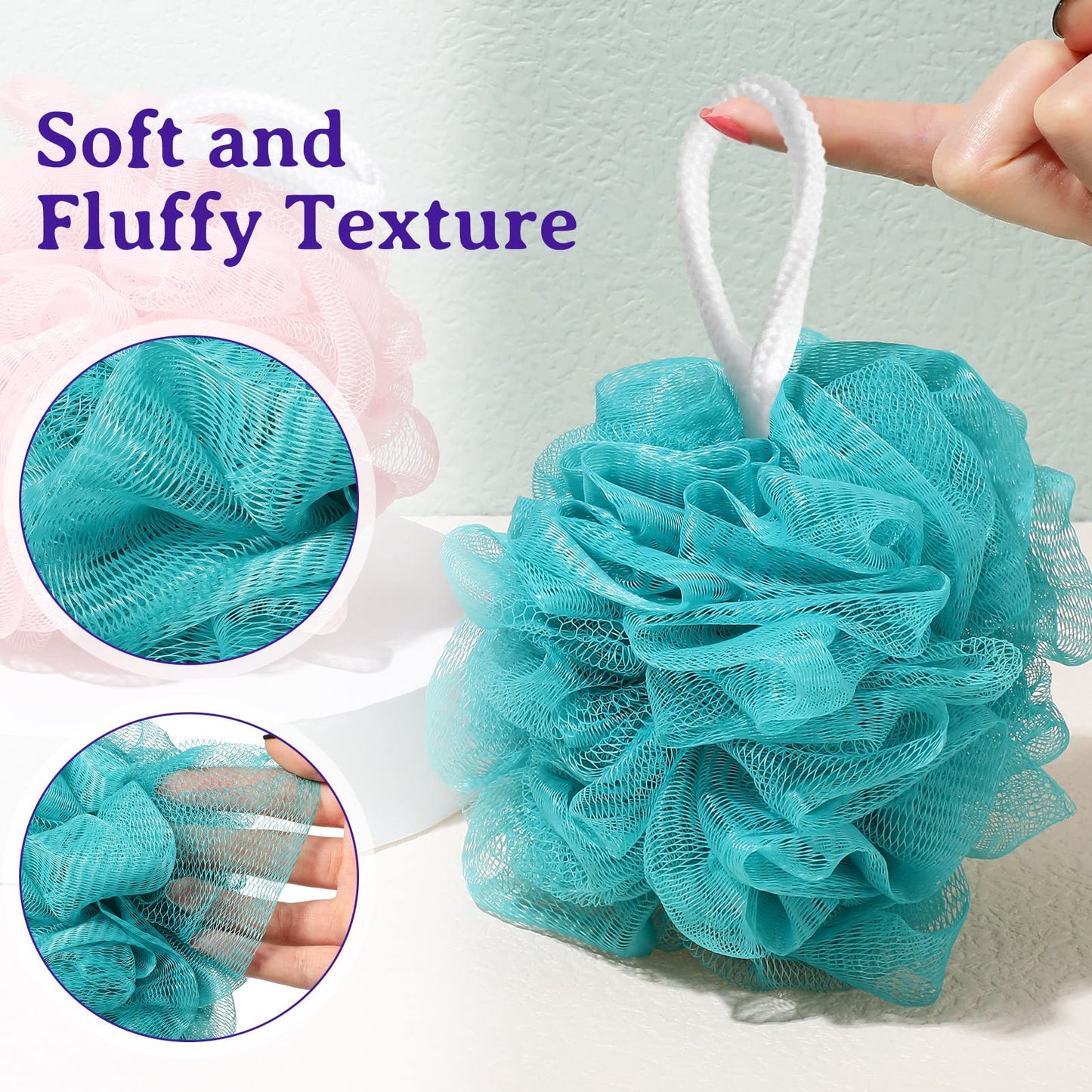 Umigy 36 Pcs Bath Sponge Shower 40g Loofahs Bulk Bath Luffas Exfoliating Body Scrubber Pack Soft Colorful Mesh Balls Puff Bathing Accessories for Men and Women Exfoliating Sponge