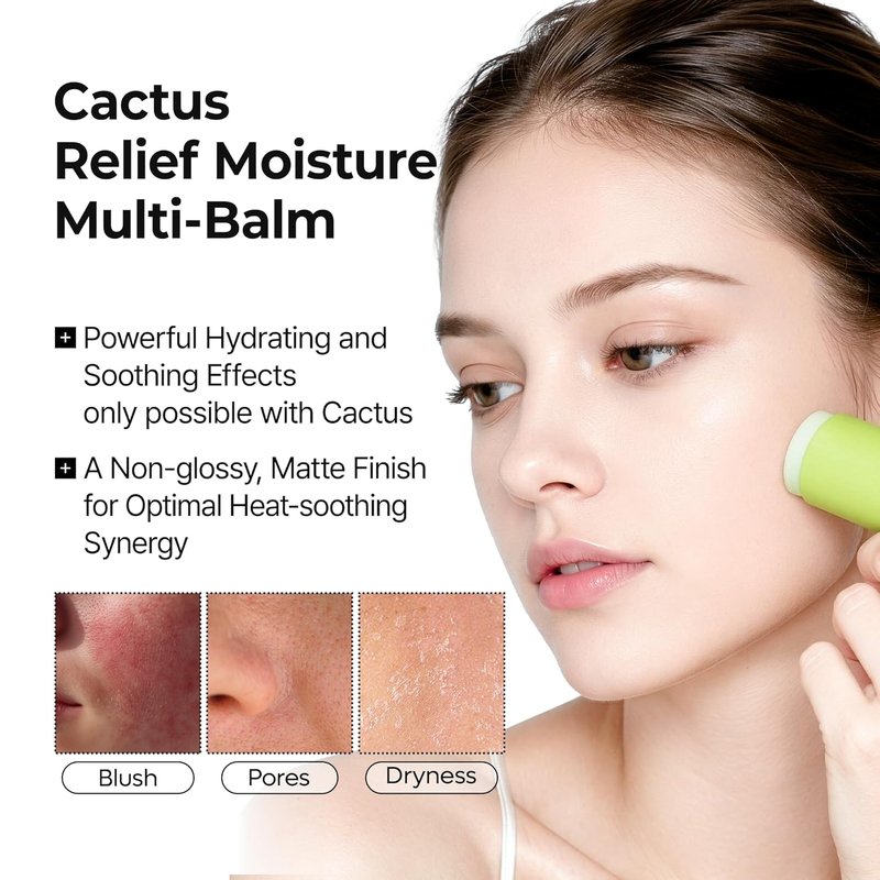 Dr. Melaxin Cactox Pore Relief Multi Balm Stick - Cooling & De-Puffing Face Balm with Zinc PCA, 0.88 oz