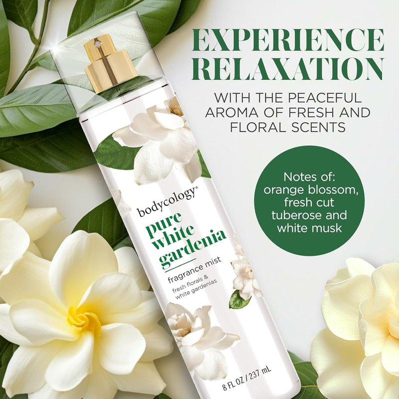 Long-Lasting Fragrance Body Mist | Pure White Gardenia Scent - 8 fl oz (Pack of 2)