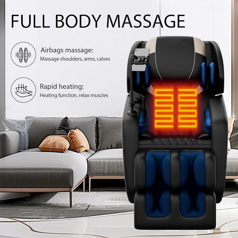 Skiennix Full Body Massage Chair - Zero Gravity Design with Airbag Massage & Heating | Touch Screen Control