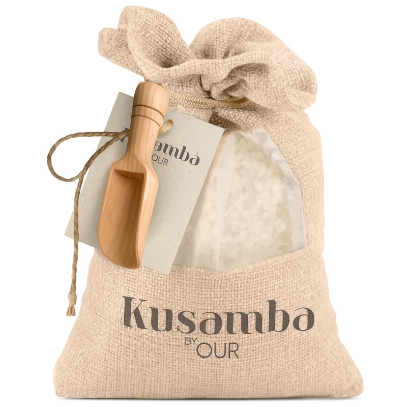 Seafoam Jasmine Bath Soak Salt 481g, Mineral-Rich Relaxing Salt Blend with Jasmine Aroma & Kusamba Seawater for Skin Soothing & Stress Relief, Kusamba by QUR