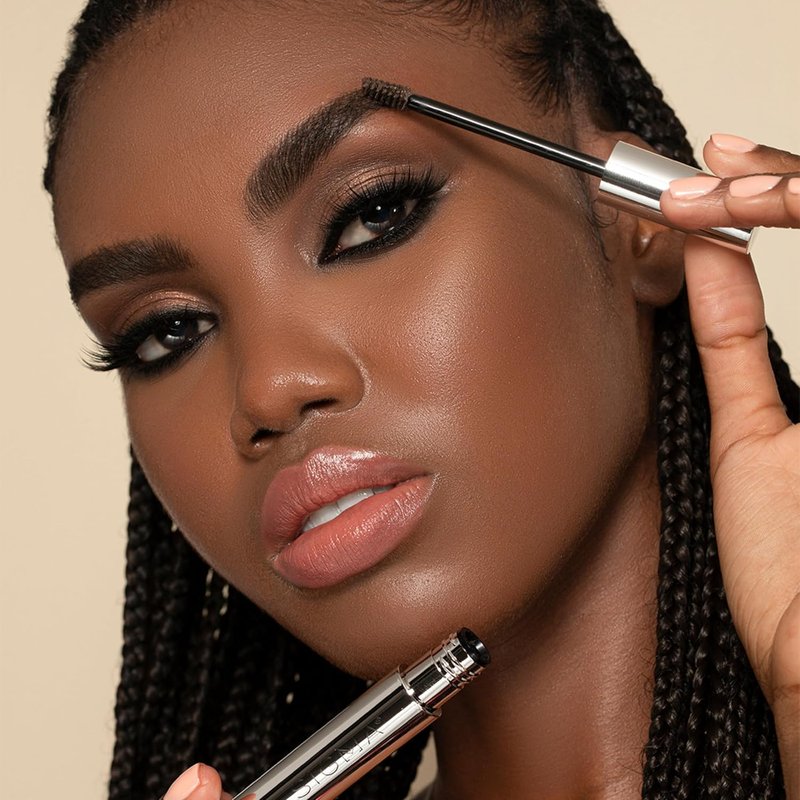 Sigma Beauty Tint + Tame Dark Brow Gel - Professional Brow Tint & Shaping Gel for Natural, Feathered Brows (Dark Brown)
