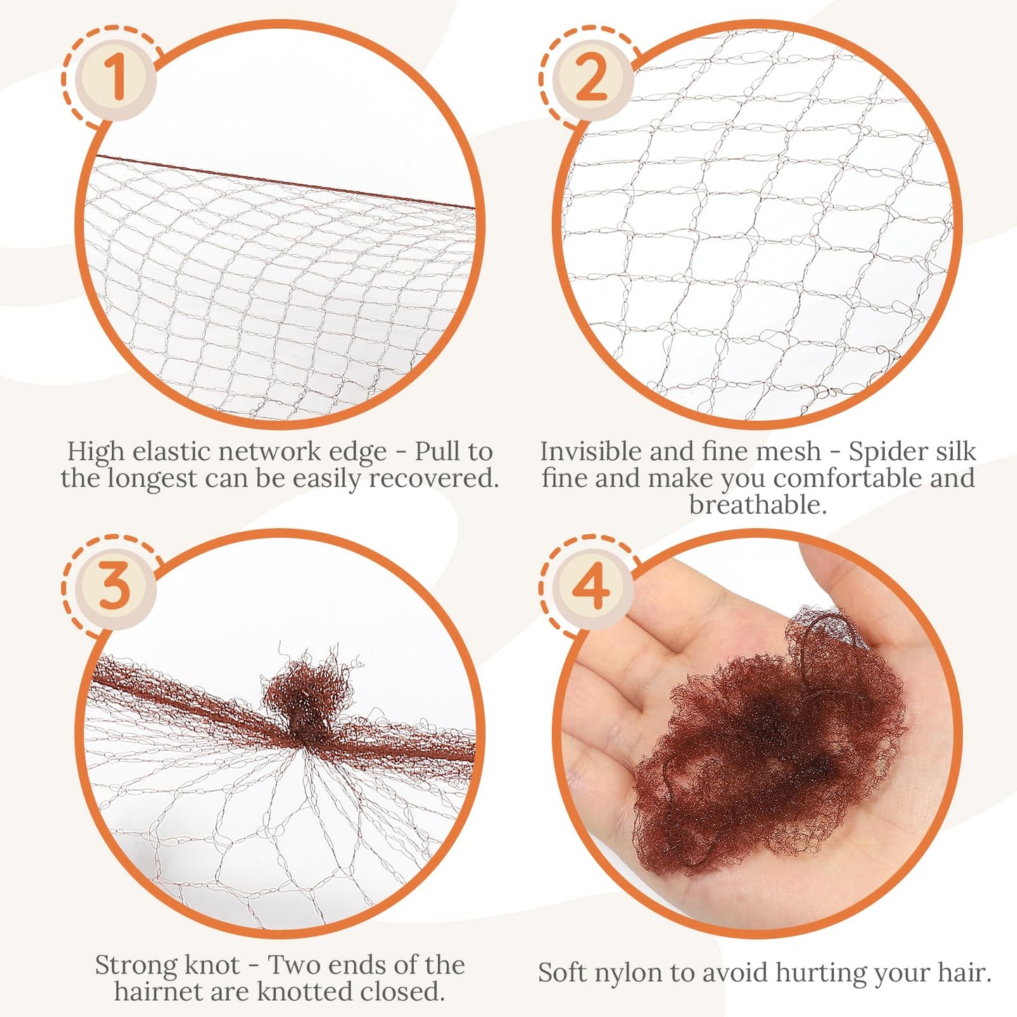 Teenitor Hair Net and Small Donut Bun Maker for Kids, 10 Pcs 30cm Invisible Hair Nets, 2 Pcs Hair Bun Maker with U Shaped Bobby Pins 20 Pcs and 5 Elastic Bands, Ballet Bun Kit For Kids, Dark Brown