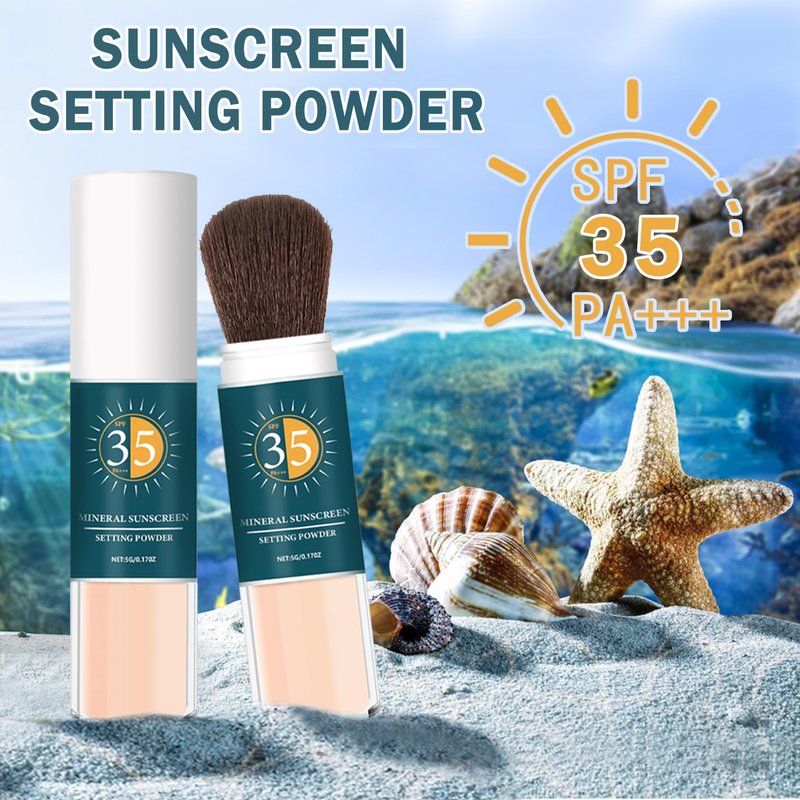 Mineral Powder Sunscreen for Face Oil Control,Broad Spectrum SPF 35,Long Lasting Sunscreen Powder for Face Natural Light Breathable,Protector Solar Para la Cara - 03 Medium