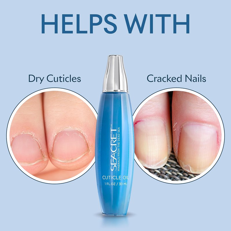 SEACRET Cuticle Oil with Precision Dropper Applicator - Fast-Absorbing Oil for Dry, Cracked Nails, Non-Greasy Nail Care Treatment with Dead Sea Minerals, Calendula, Rosehip & Vitamin E, 1 fl oz