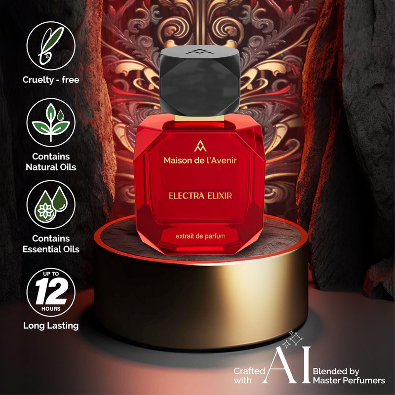 Maison de l'Avenir Electra Elixir | Classic Floral Chypre | Unisex Cologne & Perfume | Natural & Essential Oils | Eau de Parfum (24 Hours) | Made in UAE | 100ml / 3.4 fl. oz. | Perfume Gift
